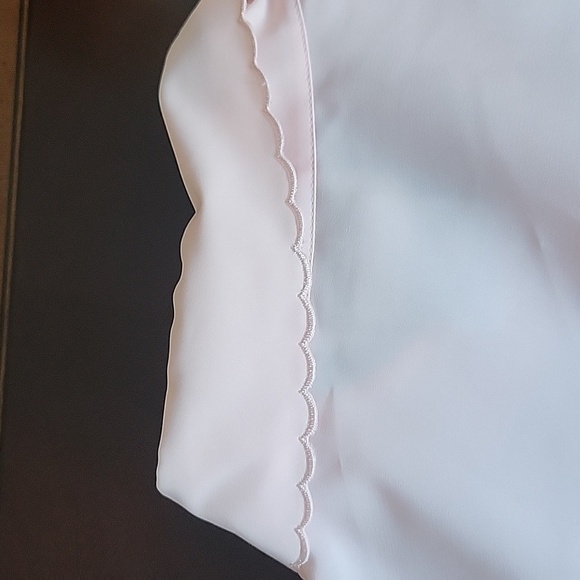 VINTAGE Pastel Pink Embroidered Collar Blouse 12 - Picture 5 of 8
